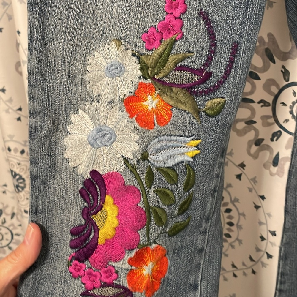 Request Floral Embroidered Women's Bootcut Jeans - Size 14 - Picture 8 of 8